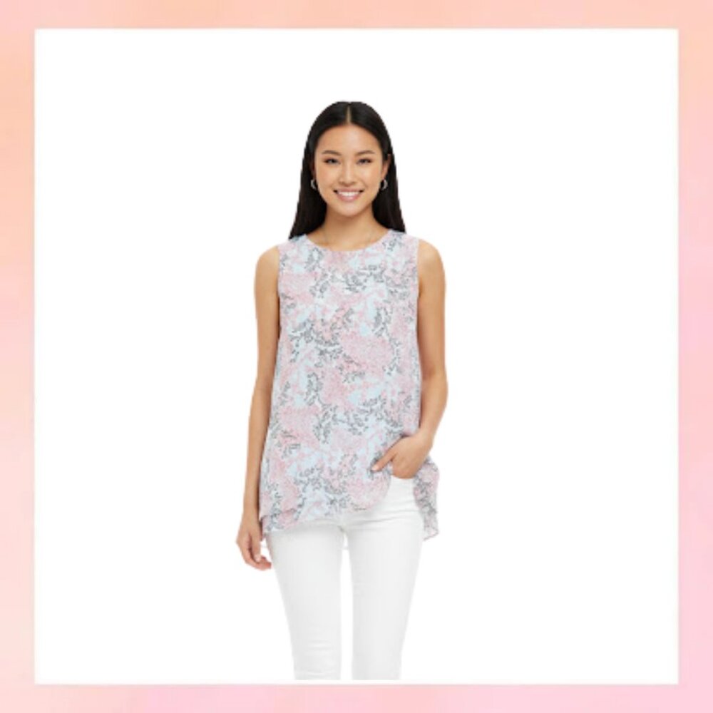 Fever XXL Floral Flowy Tank Top Sleeveless NWT